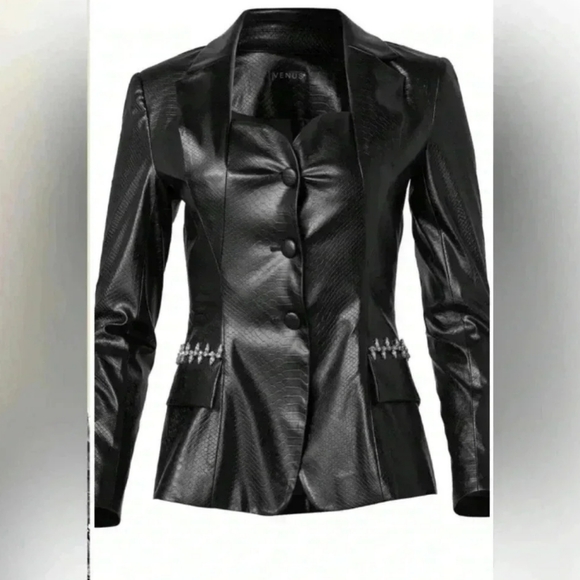 VENUS Black Blazer with Silver Accents - Picture 9 of 11